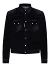 Dsquared2 Denim Jacket With Flocked Detailing In Black