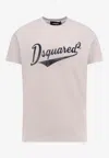 Dsquared2 Flocked Logo Crewneck T-shirt In White