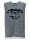 Dsquared2 Flocked Logo Tank Top Tops In Gray