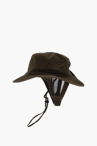 Dsquared2 Floppy Cotton Hat In Brown