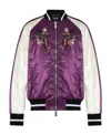 Dsquared2 Floral-embroidered Bomber Jacket In Purple