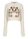 DSQUARED2 FLORAL-EMBROIDERED CROPPED JUMPER