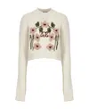 Dsquared2 Floral-embroidered Wool Jumper In White