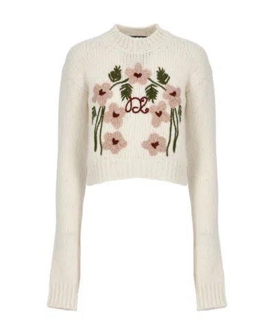 DSQUARED2 DSQUARED2 FLORAL EMBROIDERED CREWNECK JUMPER