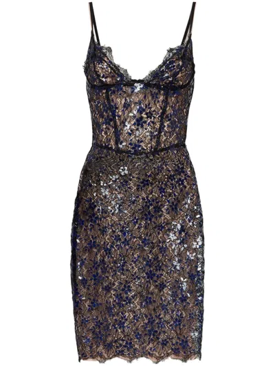 Dsquared2 Corsage-kleid Mit Blumenspitze In Schwarz