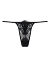 Dsquared2 Floral-lace Thong In Black