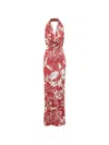 Dsquared2 Draped Printed Maxi Dress In Red