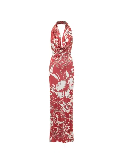 Dsquared2 Floral Maxi Dress In Red