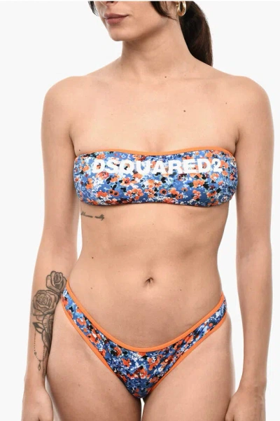 Dsquared2 Floral-motif Bandeau Bikini Top