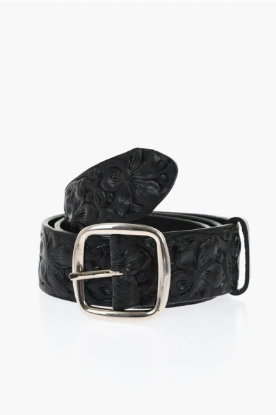 Dsquared2 Floral Motif Leather Aloha Spirit Belt 40mm