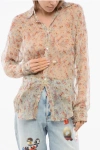 Dsquared2 Floral Patterned Silk Chiffon Shirt