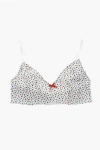 Dsquared2 Floral Patterned Stretch Cotton Bra In White