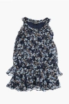 Dsquared2 Floral Patterned Tulle Dress With Front Button Closure In Black