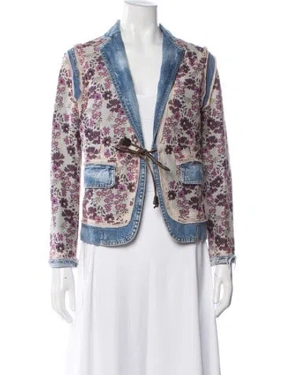 Pre-owned Dsquared2 Floral Print Jacket In Blue