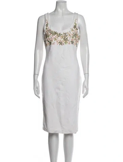 Pre-owned Dsquared2 Floral Print Knee-length Dress In White