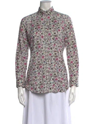 Pre-owned Dsquared2 Floral Print Long Sleeve Button-up Top In Multicolor