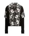 Dsquared2 Double-layered Bowling Shirt With Floral Pattern In Black
