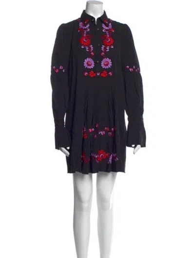 Pre-owned Dsquared2 Floral Print Mini Dress In Blue