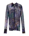 Dsquared2 Floral Print Semi-sheer Shirt In Black