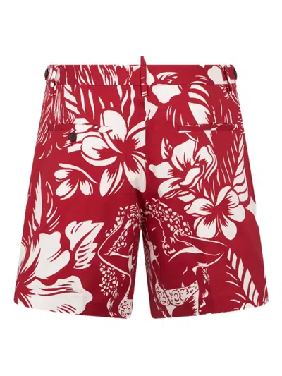 Dsquared2 Floral-print Shorts In Red