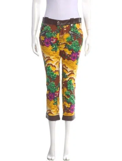 Pre-owned Dsquared2 Floral Print Straight Leg Pants In Multi