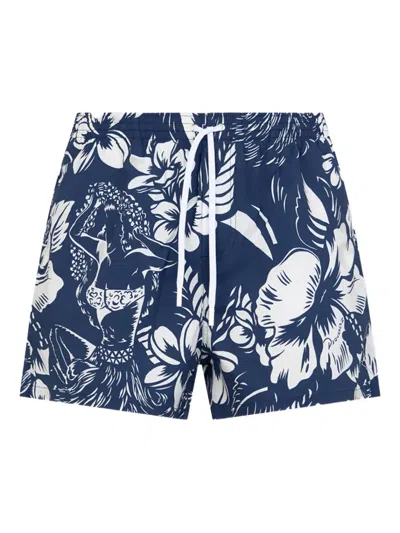Dsquared2 Floral-print Swim Shorts In Red