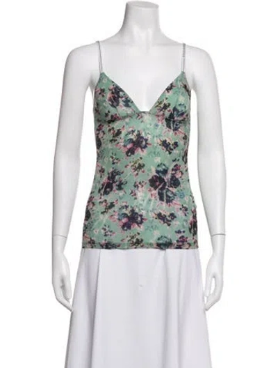 Pre-owned Dsquared2 Floral Print V-neck Top In Multicolor