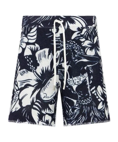 DSQUARED2 FLORAL-PATTERN SHORTS