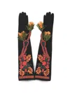 Dsquared2 Floral-pattern Studded Gloves In Black