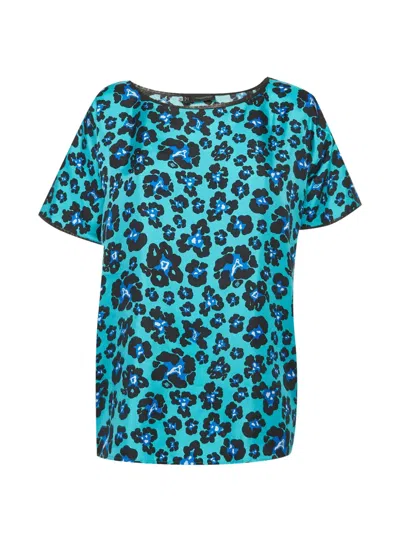 Pre-owned Dsquared2 Floral-print Blouse In Blue