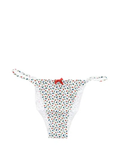 Dsquared2 Floral-print Bow-detail Briefs In Multi