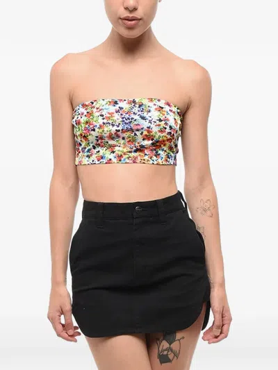 Dsquared2 Floral-print Cropped Top In Multi