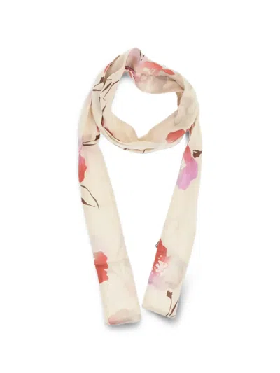 Dsquared2 Floral-print Silk Scarf In Neutrals