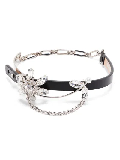 Dsquared2 Flower-appliqué Necklace In 2124 Black