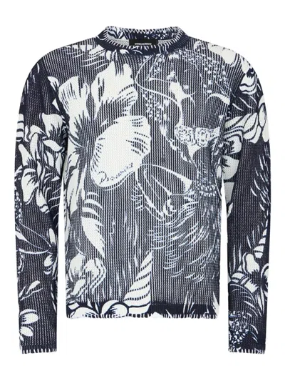 Dsquared2 Flower-pattern Sweater In Black