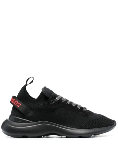 Dsquared2 Logo-print Low-top Sneakers In Black