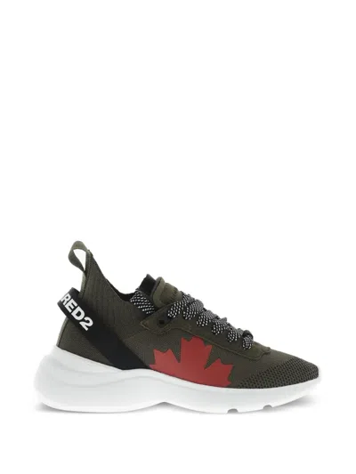 Dsquared2 Fly Maple-leaf Sneakers In Green