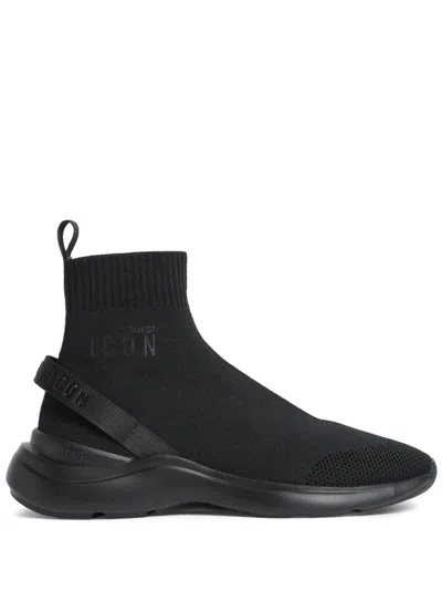 Dsquared2 Fly Sock-style Sneakers In Black