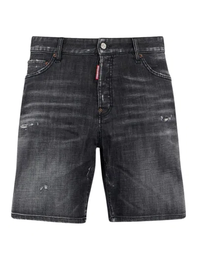 Dsquared2 Fog Wash Marine Shorts In Black