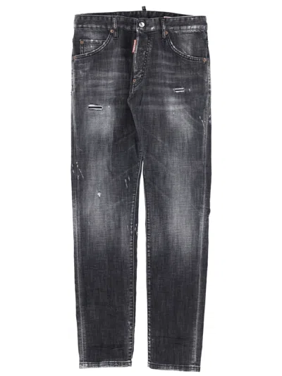 Dsquared2 Fog Wash Teddy Jeans In Black