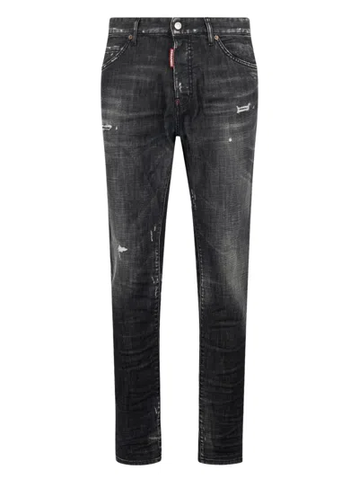 Dsquared2 Fog Wash Teddy Jeans In Gray