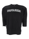Dsquared2 Football Black T-shirt With Shoulder Pads And Lettering Logo Print On The Front In Cotton And Viscos