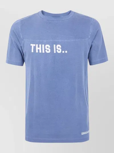 Dsquared2 Football Graphic Crew Neck Short Sleeve T-shirt In Blue