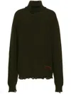 Dsquared2 Dark Green Wool Turtleneck Sweater In Black