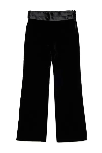 Dsquared2 Formal Velvet Pants With D2 Plaque In Black