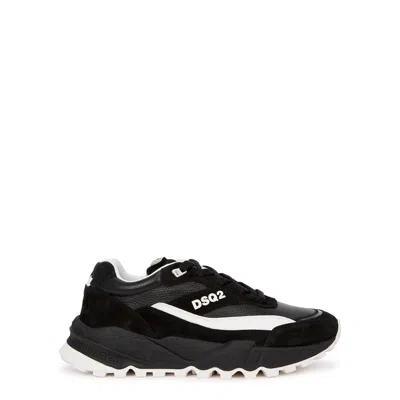 Dsquared2 Free Panelled Leather Sneakers In Black