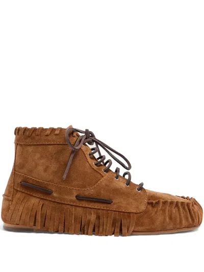 Dsquared2 Fringe-detail Lace-up Boots In Brown