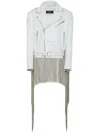 Dsquared2 Fringed Leather Jacket In White