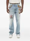 Dsquared2 Fringe-detail Patchwork Jeans In Blue
