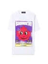 Dsquared2 Front Logo And Leaf Print T-shirt In White